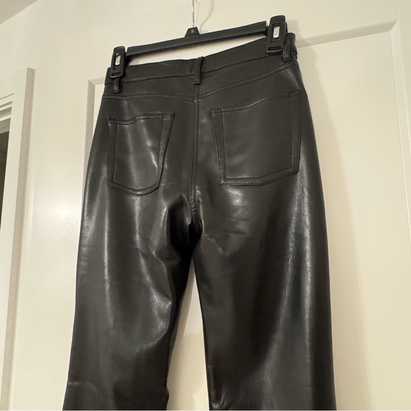 Aritzia Black Leather Fit and Flare Pants - Wilfred Size 0 - Picture 4 of 5
